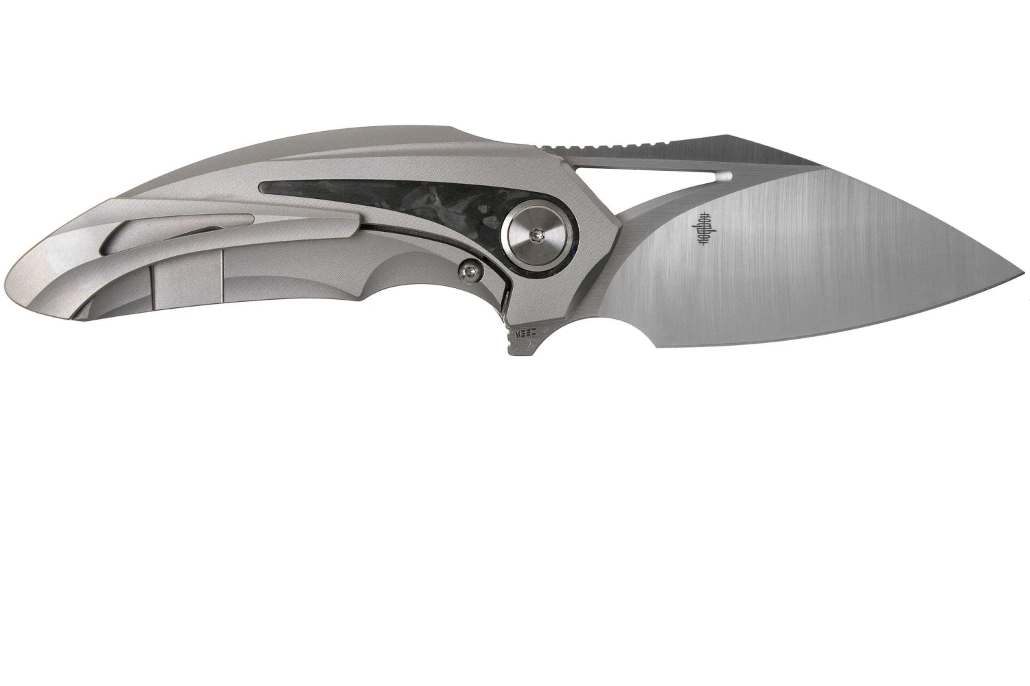 Bestech Nuke BT2107A Grey Blasted Titanium, Blue Marbled Carbon Fibre, Satin Navaja, Diseño Kombou 4 Bestech Nuke BT2107A Grey Blasted Titanium, Blue Marbled Carbon Fibre, Satin Navaja, Diseño Kombou - Imagen 2