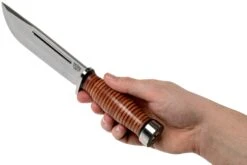 Bark River Quartermaster CPM 3V, Stacked Leather -Böker || Spyderco || Buck Ventas BRK07 229SDL 06 bark river knives