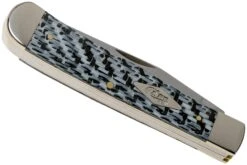 Case Medium Trapper White & Black Carbon Fiber-G10 Weave Smooth, 38920 10254 SS Navaja -Böker || Spyderco || Buck Ventas CE38920 04 case