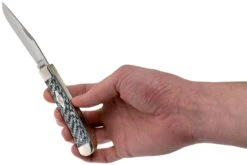 Case Medium Trapper White & Black Carbon Fiber-G10 Weave Smooth, 38920 10254 SS Navaja -Böker || Spyderco || Buck Ventas CE38920 05 case