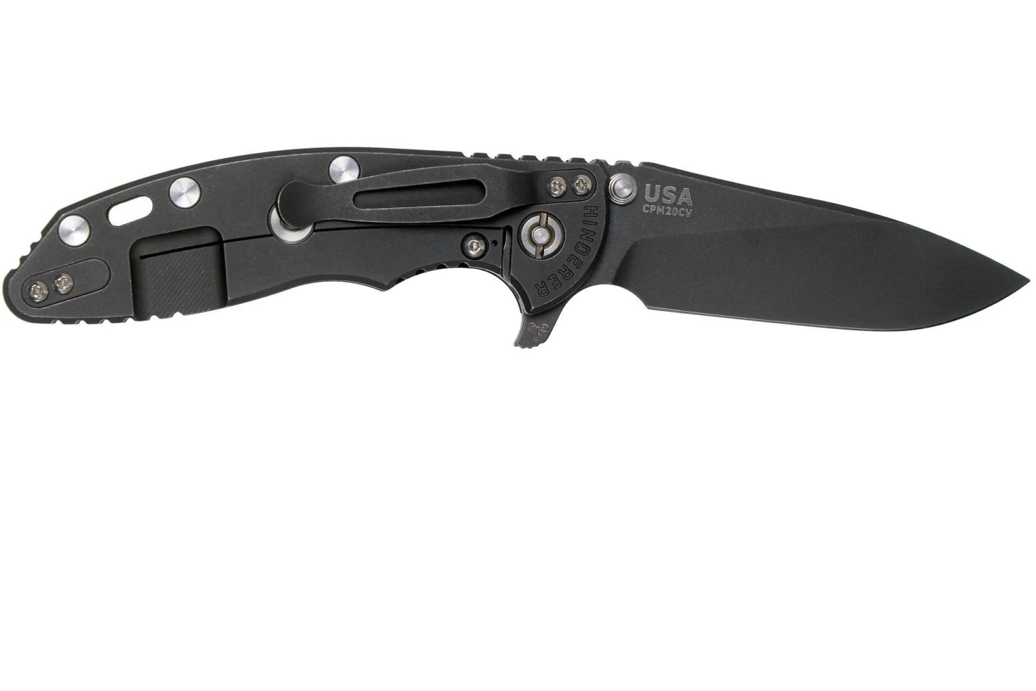 Rick Hinderer XM18 3,5” Slicer CPM 20CV Battle Black DLC, Black G10, Navaja 4 Rick Hinderer XM18 3,5” Slicer CPM 20CV Battle Black DLC, Black G10, Navaja - Imagen 2