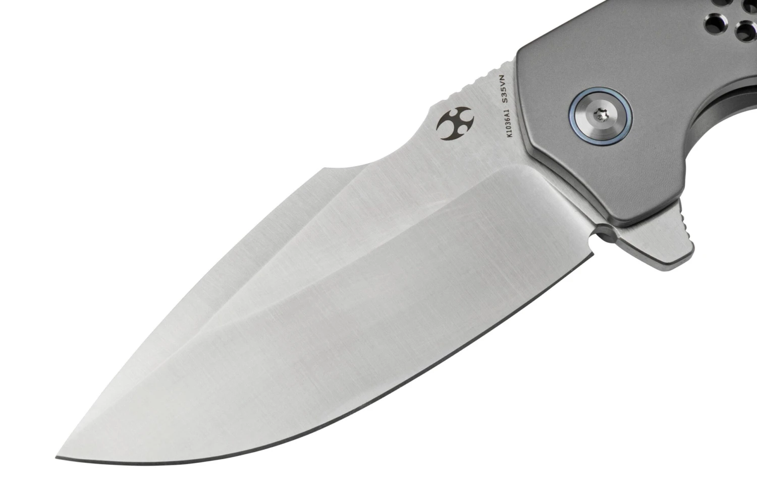 Kansept Entity K1036A1 Satin, Bead Blasted Titanium Navaja, Diseño Nalu Knives 5 Kansept Entity K1036A1 Satin, Bead Blasted Titanium Navaja, Diseño Nalu Knives - Imagen 3