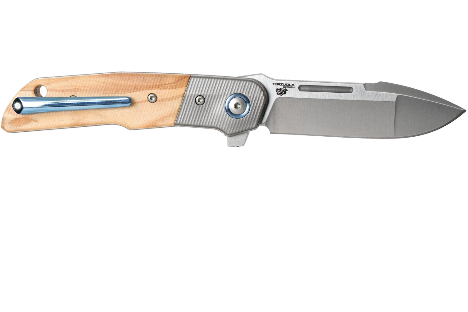 MKM Clap LS01-OT Titanium, Olive Navaja, Bob Terzuola Design 4 MKM Clap LS01-OT Titanium, Olive Navaja, Bob Terzuola Design - Imagen 2