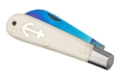 Otter Anchor Knife 173 KN M.L Large Blue Carbon, Bone, Brass Anchor, Navaja -Böker || Spyderco || Buck Ventas OR173KNML 04 otter
