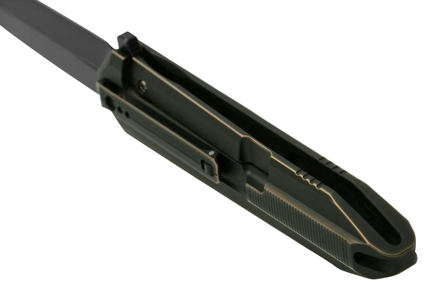 WE Knife Diatomic WE22032-1 Bronze Black Titanium, Blackwashed Single Edge Navaja 6 WE Knife Diatomic WE22032-1 Bronze Black Titanium, Blackwashed Single Edge Navaja - Imagen 4